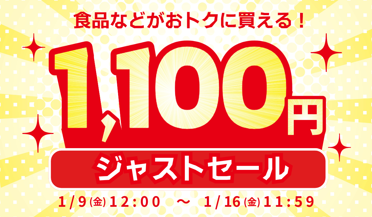 1,100円ジャストセール