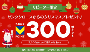 サンタクロースからのクリスマスプレゼント♪VPOINT300ポイント